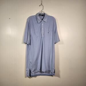 RLX RALPH LAUREN SS Golf Polo Men M Purple White Stripe Activewear CROOKED STICK
